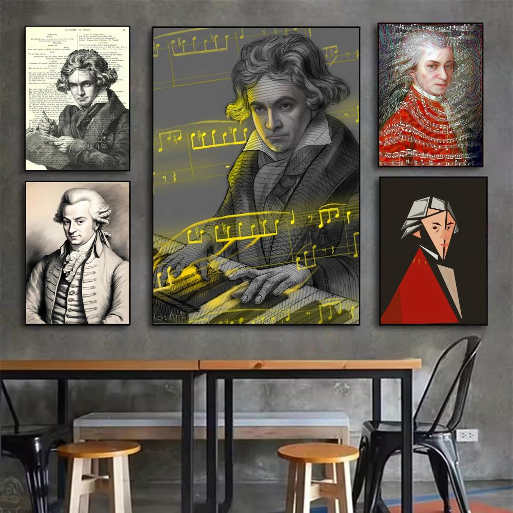 Interior Design With Wallpaper - Classic Music M-Mozart Poster Minimalist Easy-Apply