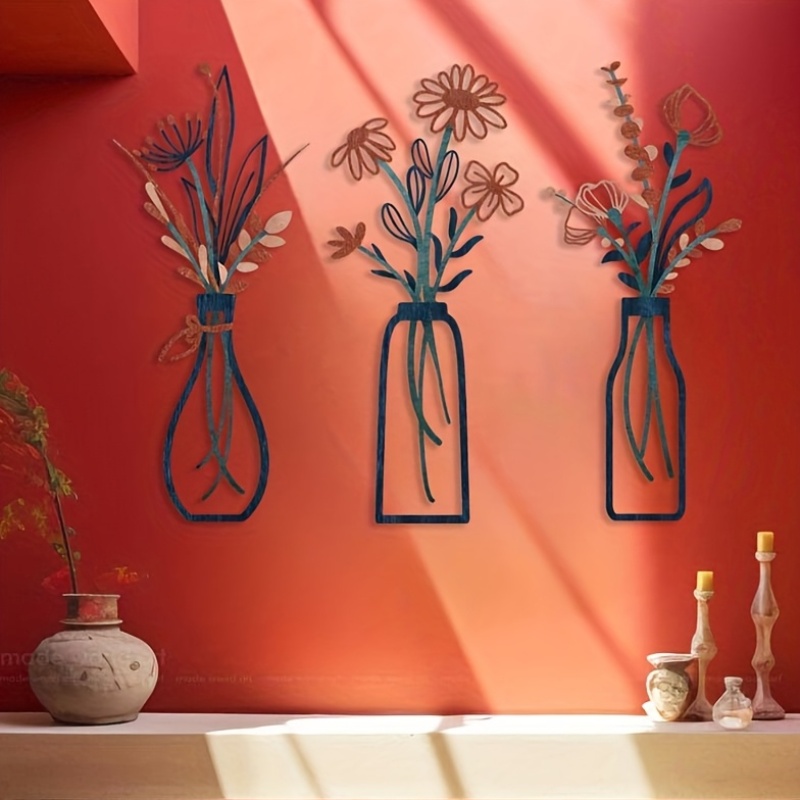 Interior Design Office - 3 Large Floral Wall Art Sculptures