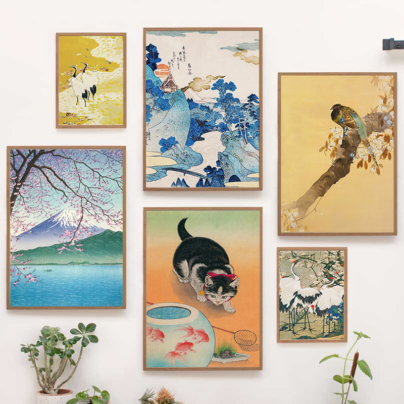 Interior Design Apartment - Japanese Katsushika Hokusai Canvas Painting Wall