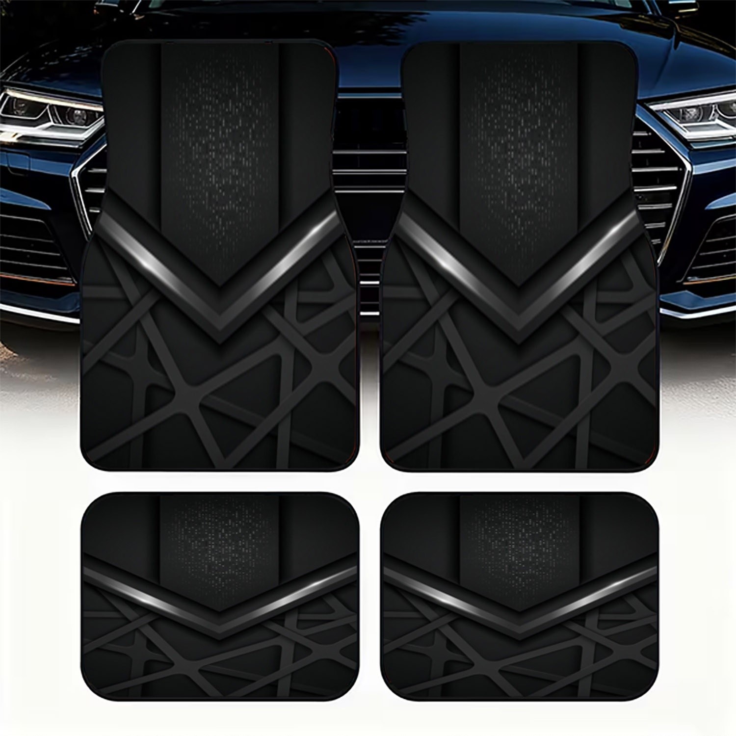 Interior Design Tech - 4pcs Car Floor Mats With Futuristic