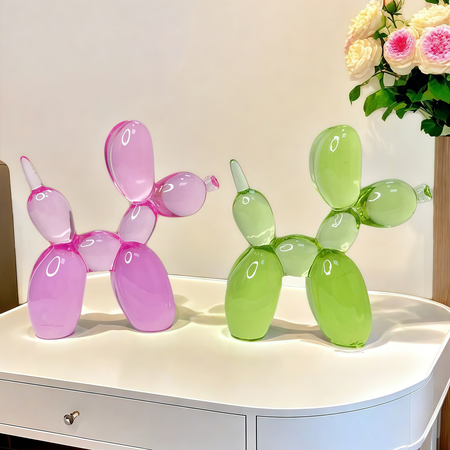 Interior Design Apartment - Creative Transparent Balloon Dog Figurine Decoration