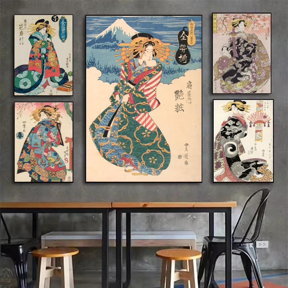 Retro Japanese geisha Poster M - Interior Design With Wallpaper review and price