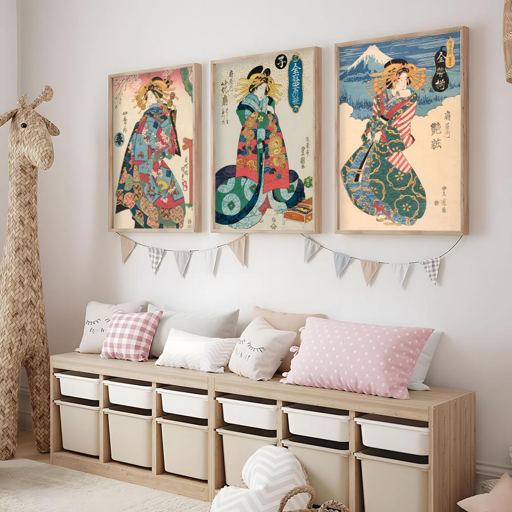 Retro Japanese geisha Poster M - Interior Design With Wallpaper review and price