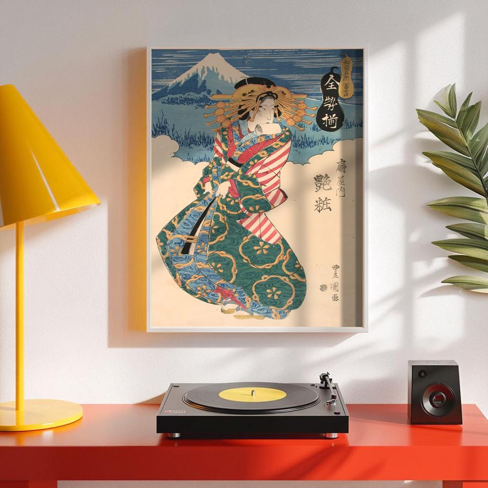 Retro Japanese geisha Poster M - Interior Design With Wallpaper review and price