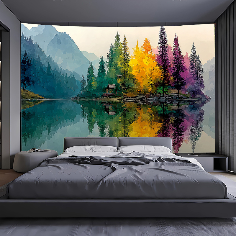 Colorful Forest Lake Wall Mura - Interior Design With Wallpaper review and price
