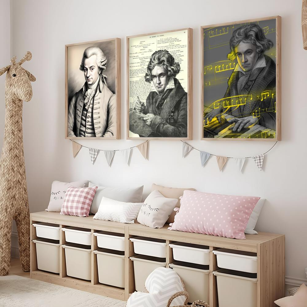 Classic Music M-Mozart Poster  - Interior Design With Wallpaper review and price