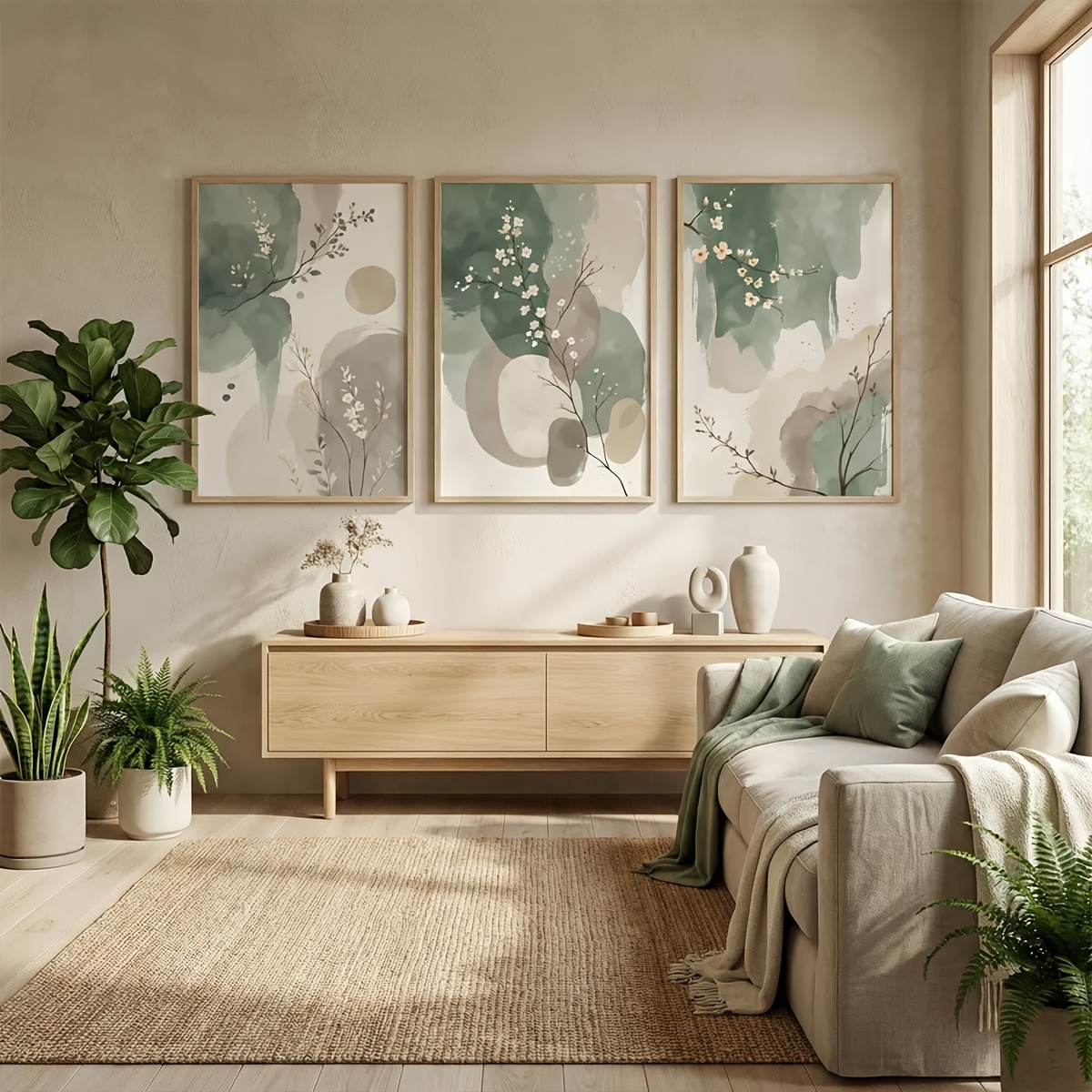 3pcs Japanese-Style Plant Canv - Interior Design Office review and price