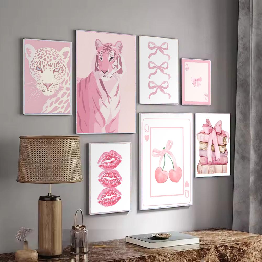 Pink pattern decoration Poster - Interior Design With Wallpaper review and price