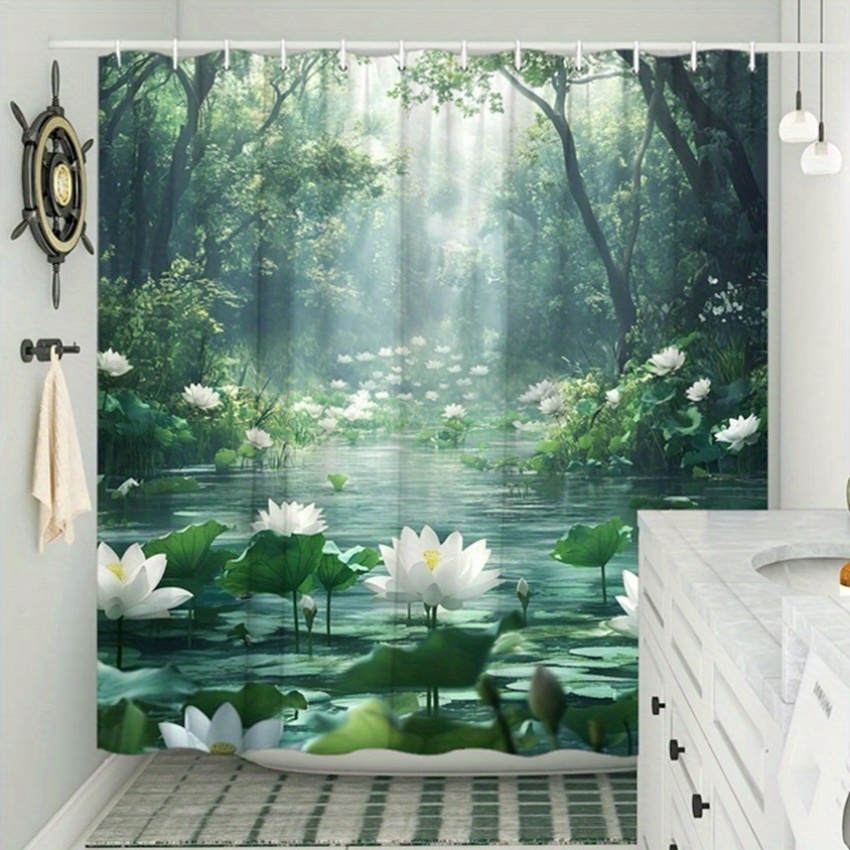 Lotus Forest Shower Curtain Po - Interior Design Zen review and price