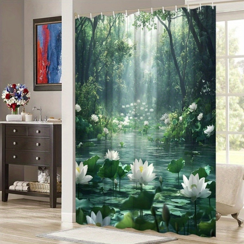 Lotus Forest Shower Curtain Po - Interior Design Zen review and price