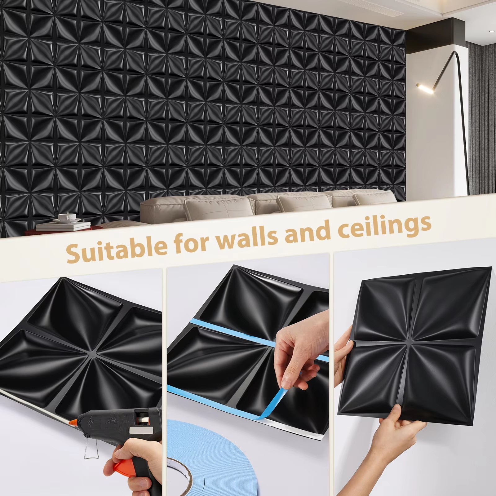 3D Wall Panel PVC Flower Desig - Interior Design With Wallpaper review and price