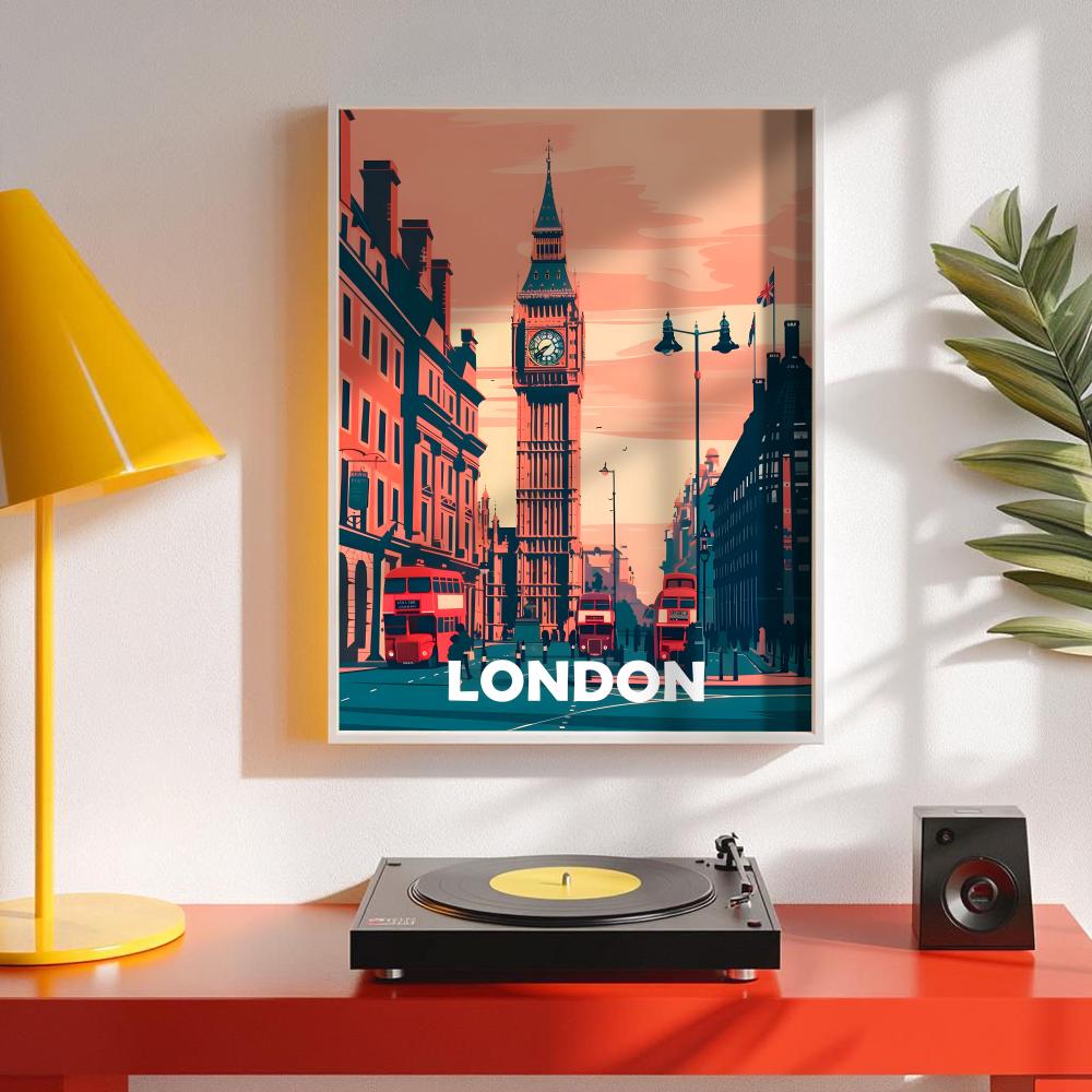 Famous City Scenery Poster Min - Interior Design With Wallpaper review and price