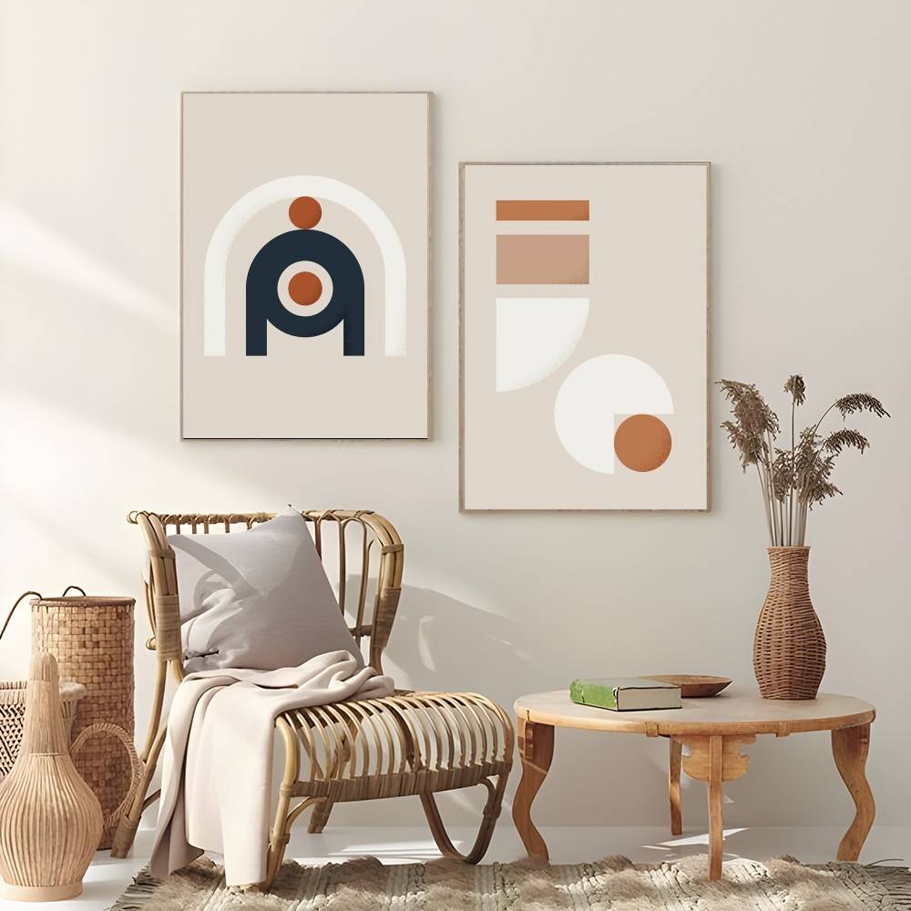 Warm Line Color Design Poster  - Interior Design With Wallpaper review and price