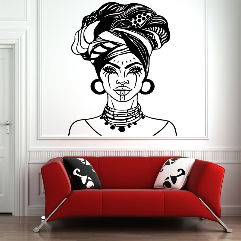 Beautiful African Woman Wall D - Interior Design With Wallpaper review and price