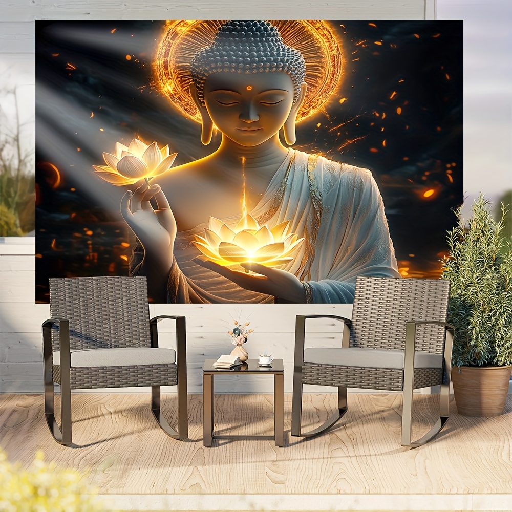 Buddha with Lotus Flower Wall  - Interior Design Zen review and price