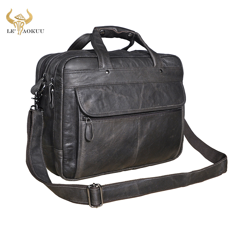 Men Genuine Leather Retro Gray - Interior Design Documentation review and price