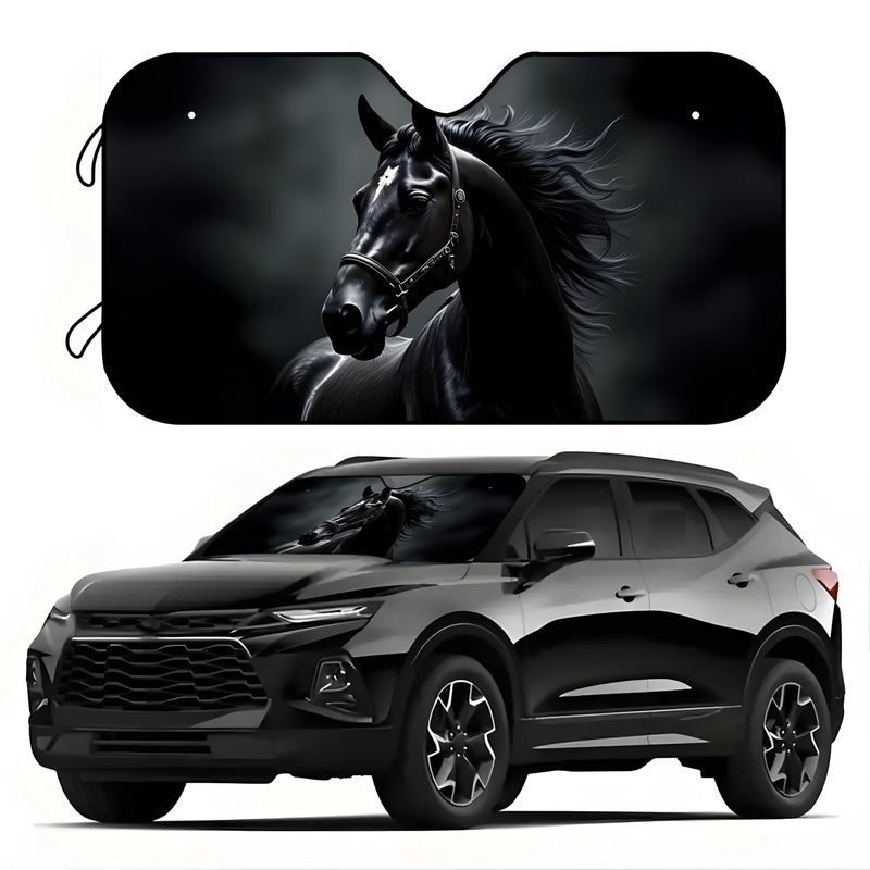 Black Horse Pattern Sun Visor  - Interior Design Its review and price