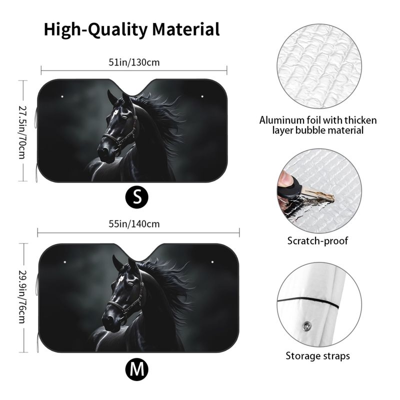 Black Horse Pattern Sun Visor  - Interior Design Its review and price
