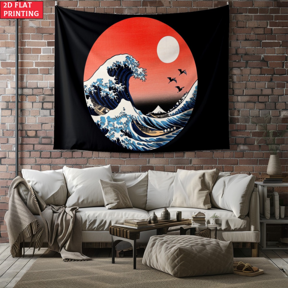 unframed Japanese Wave Sunset  - Interior Design Zen review and price