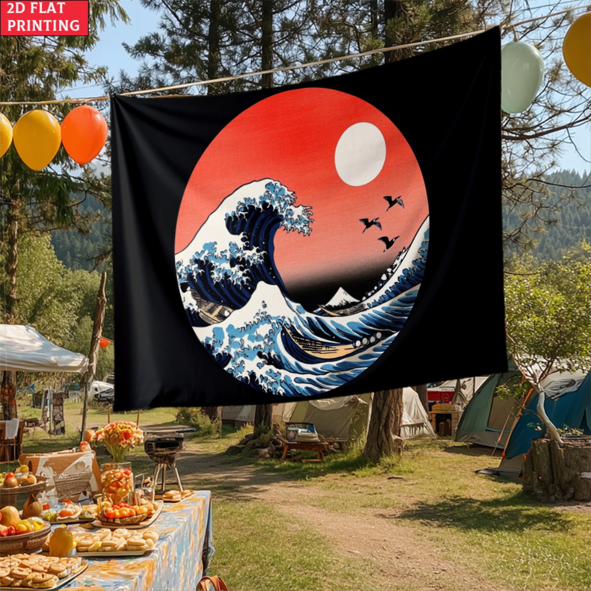 unframed Japanese Wave Sunset  - Interior Design Zen review and price