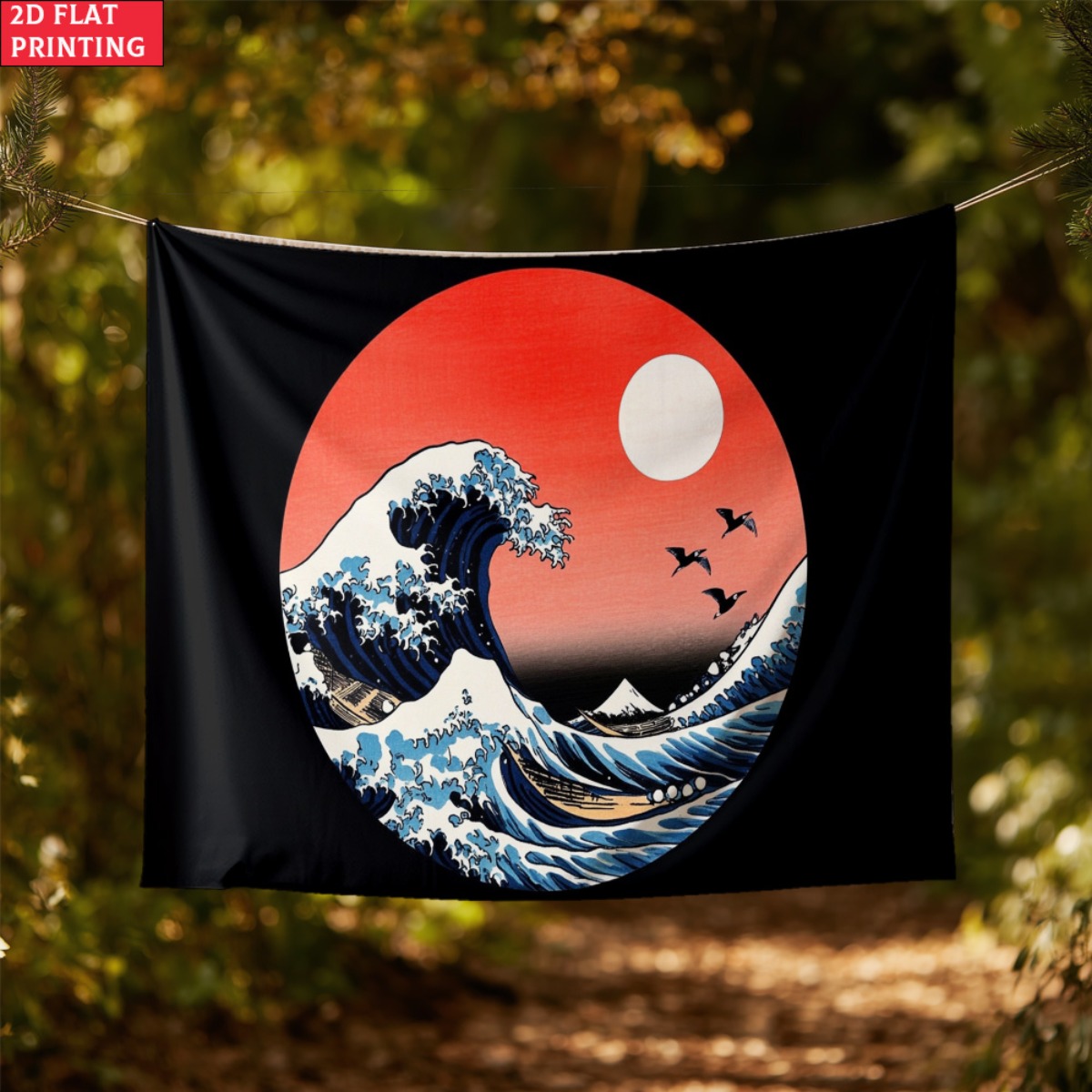 unframed Japanese Wave Sunset  - Interior Design Zen review and price